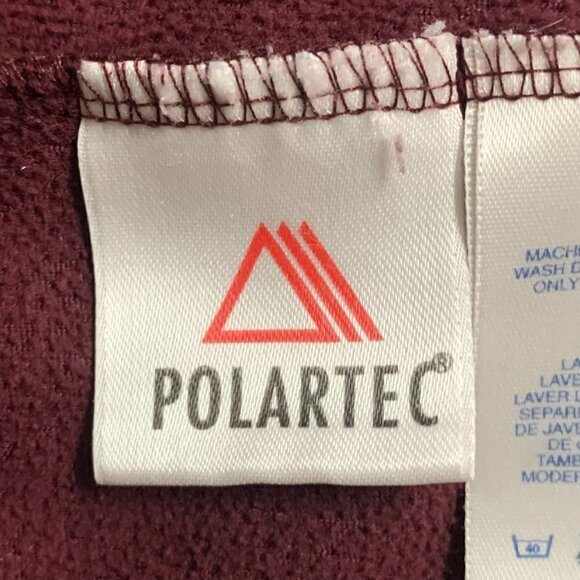 Lands' End Mens XL 46/48 Polartec Fleece 1/4 Zip Pullover Burgundy 41C - Picture 6 of 8